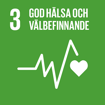 Ikon för Globala målen nummer 3: God hälsa och välbefinnande