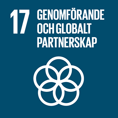 Ikon för Globala målen nummer 17: Genomförande och globalt partnerskap
