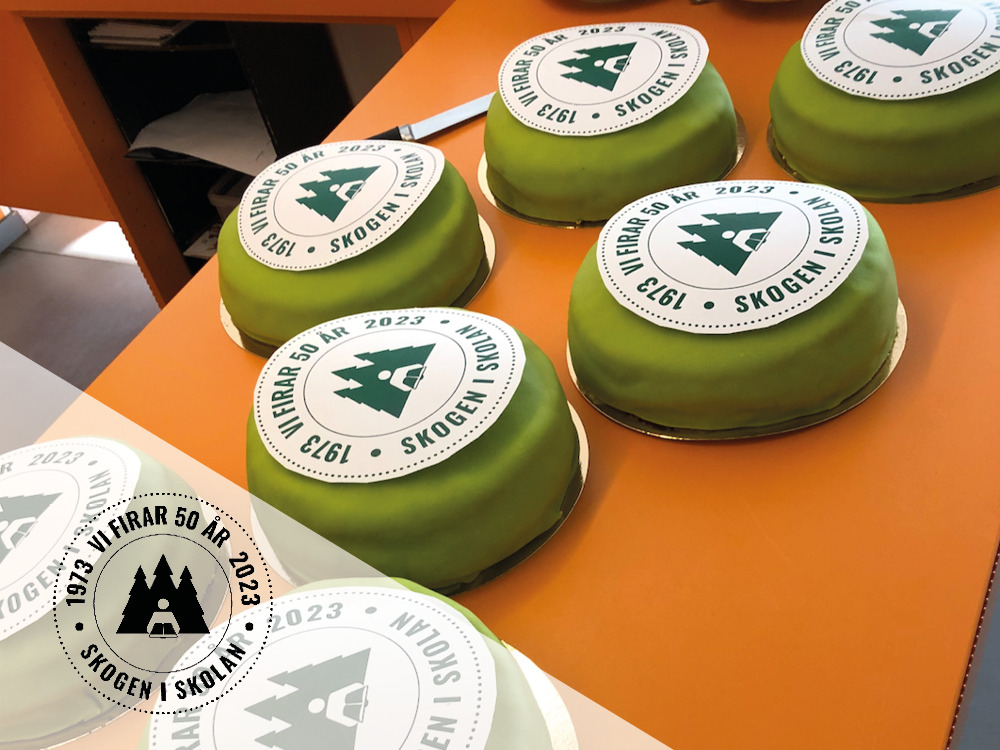 Skogen i Skolan Västerbotten firar med tårta och give aways!