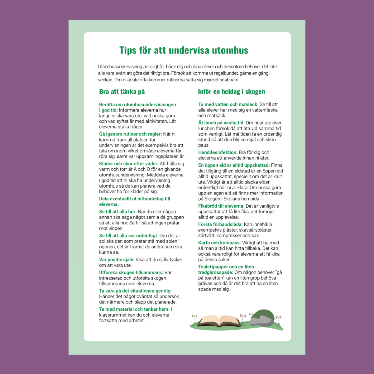 Tips för att hålla lektioner utomhus